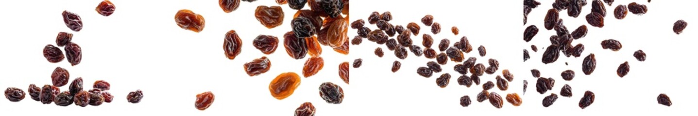 Wall Mural - Raising raisin isolated on white background, clipping path, selective focus