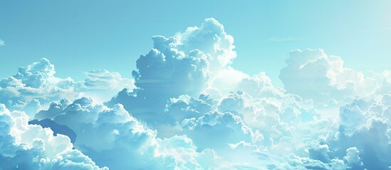 Sticker - Blue cloudy sky background with copy space image available