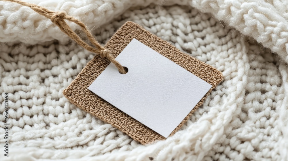 A clothing label mockup for a sustainable fashion brand, showing the ...