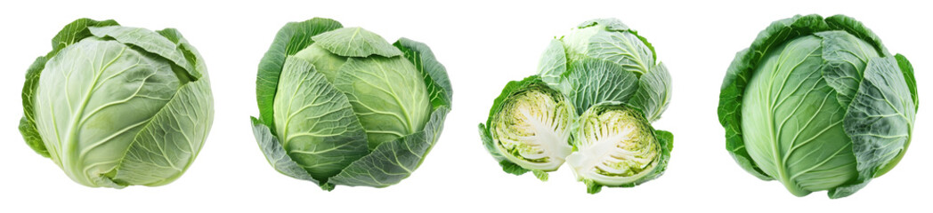 Poster - Full depth of field, clipping path, cabbage isolated on white