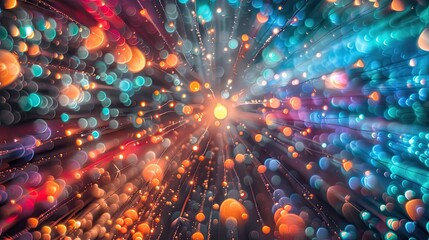 Poster - Fireworks show with dazzling bursts of colorful lights in the night sky creating a mesmerizing spectacle