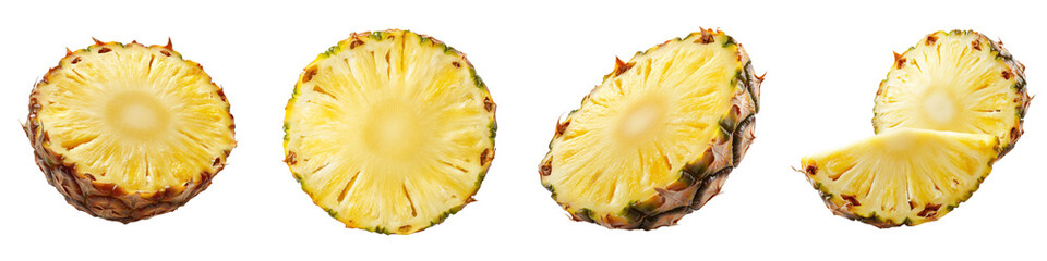 Isolated pineapple slice, clipping path, full depth of field