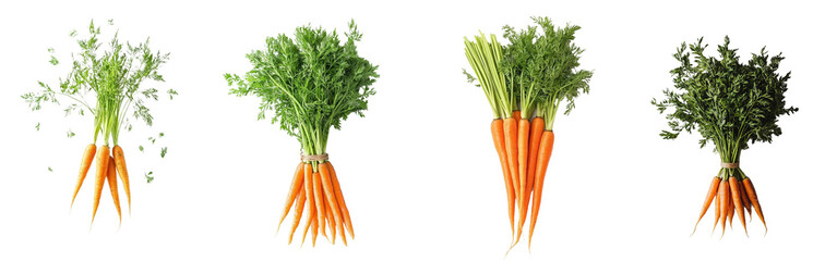 Sticker - Clipping path, full depth of field, falling carrot on white background