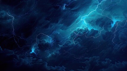 Lightning strike on a dark blue sky bolt of light cutting night sky