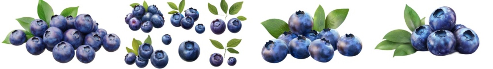 Sticker - Full depth of field, clipped path, blueberry isolated on white background