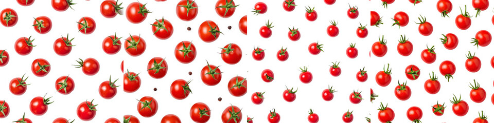 Poster - White background with tomato isolated on it, SEAMLESS, PATTERN.