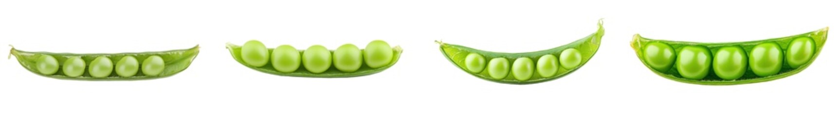 This is a close-up of an isolated pea on a white background, with full depth of field.