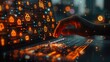 © Anna - Futuristic Cybersecurity Interface with Hand Interacting on Laptop for Data Protection.