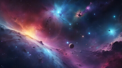 Wall Mural - space galaxy in space, ai generated