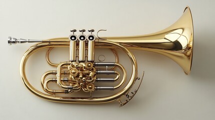 french horn golden curves detailed valves and classic bell