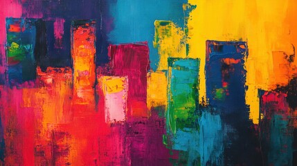 Wall Mural - Abstract Art Cityscape