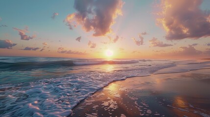 Poster - Beautiful ocean sunset in the Outer Banks
