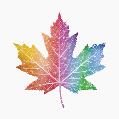 Wall Mural - Colorful artistic maple leaf