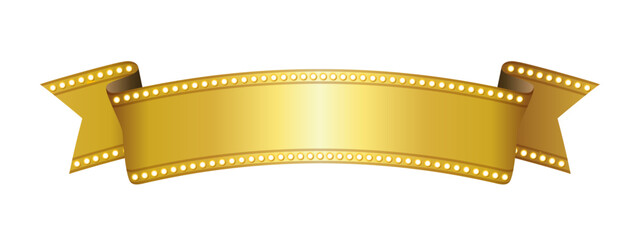 Wall Mural - a ribbon with a flashy design and decorated with lights