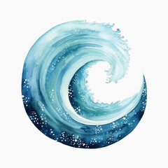 Canvas Print - Artistic watercolor wave illustration