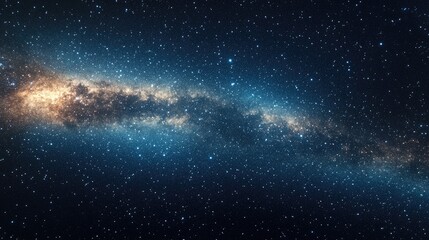 Poster - Night sky and Milky Way depicted in a 3D cartoon rendering showcasing a beautiful starry outer space background