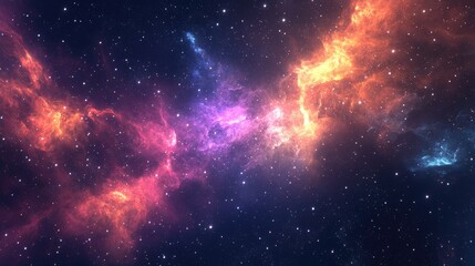 Concept of space light and interstellar stars and nebulae in 3d cartoon rendering