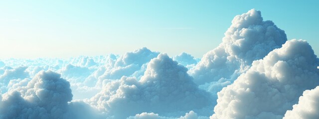 Aufkleber - Bright natural texture of a sky filled with small clouds in a 3D cartoon rendering