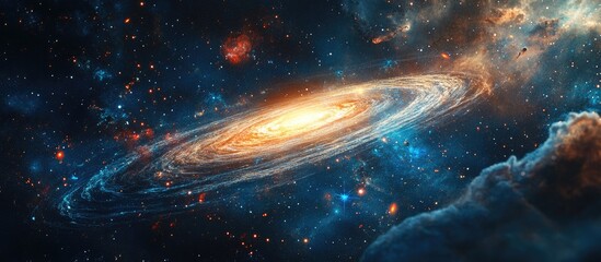 Wall Mural - endless universe in outer space featuring stars and galaxies showcased through 3d cartoon rendering 