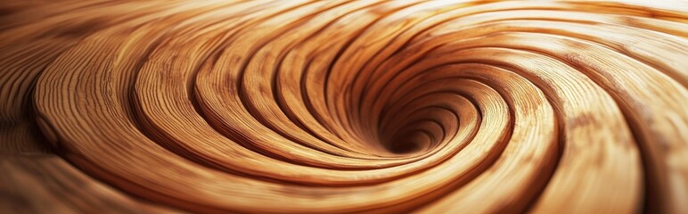 Poster - Concentric abstract background featuring a wood texture in 3D cartoon rendering
