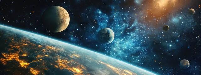 Poster - Exploring outer space in a 3D cartoon rendering Mixed media