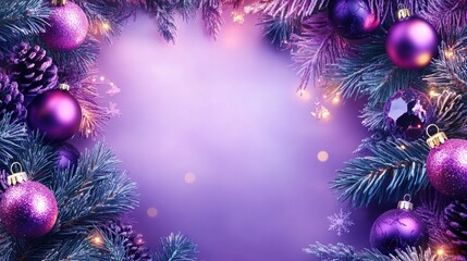 Wall Mural - Vibrant festive background in shades of purple for the holiday season