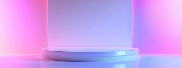 Poster - Abstract white background texture design featuring an empty space platform for 3D podium product displays