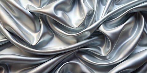 smooth silver fabric abstract background with space Panoramic