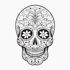 Wall Mural - Intricate sugar skull illustration