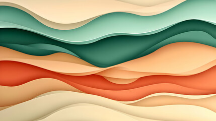 Wall Mural - Abstract Wavy Paper Cut Background Design