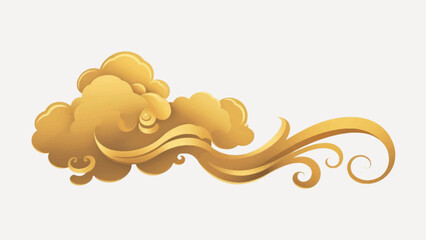 Sticker - Golden cloud with swirling design