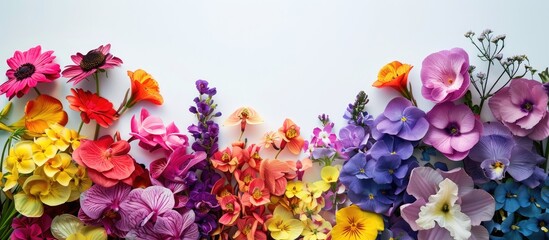 Poster - The beautifully decorated display features groups of flowers in different colors ideal for creating a stunning copy space image