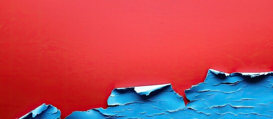 Sticker - Copy space image of torn blue paper against red backdrop