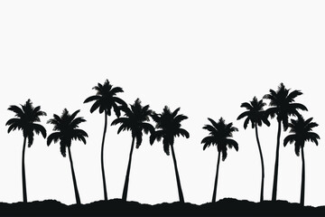 Poster - Silhouetted palm trees on horizon