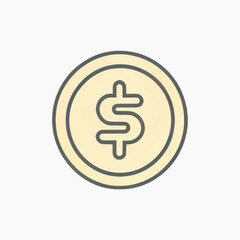 Sticker - Minimalist dollar coin icon design