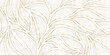 © marylia17 - Vector art deco floral pattern, wavy luxury golden line background. Leaves texture, line design for interior, textile, poster, package, wrappers, gifts.