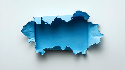 Torn Blue Paper With White Background