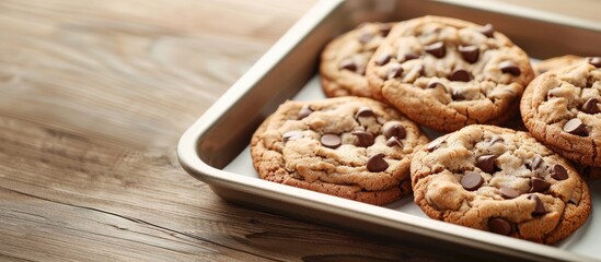 Aufkleber - Tray with delicious oatmeal cookies perfect for a copy space image