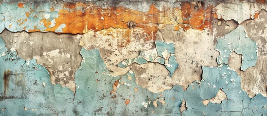 Aufkleber - Abstract effect created by aged wall with cracked and peeling paint offering a unique copy space image