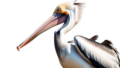 Wall Mural - pelican depicted watercolor style isolated white background blending abstract elements lifelike details showcase coastal avian beauty