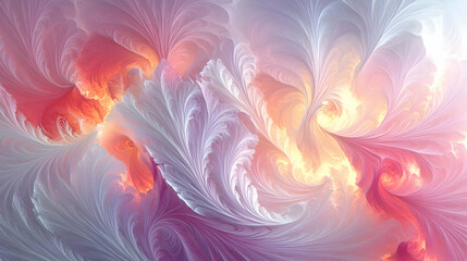 Wall Mural - Abstract Swirling Pattern with Pink Orange and White Colors