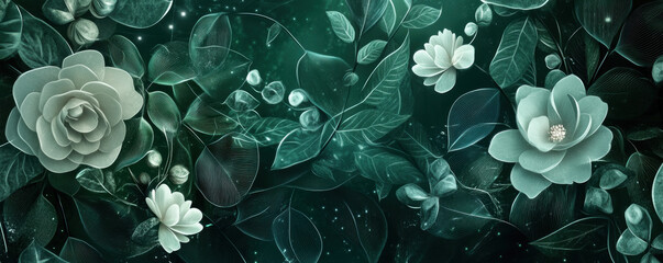 Wall Mural - Floral Abstract Green.