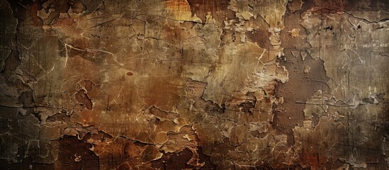 Fototapete - A weathered brown wall with a textured background ideal for a copy space image