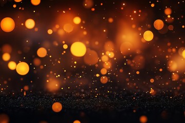 Canvas Print - Glowing bokeh lights create a warm, festive atmosphere in a dark setting during a nighttime celebration