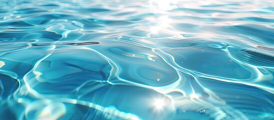 Fototapete - Swimming pool displaying a tranquil water surface with gentle ripples perfect for a serene copy space image
