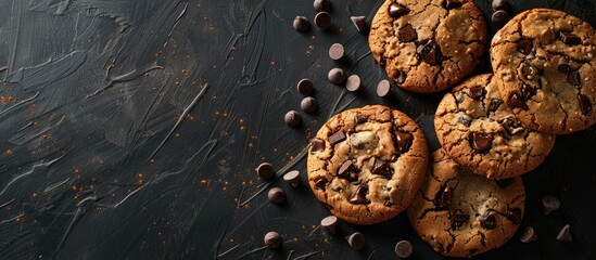 Poster - An enticing copy space image featuring assorted cookies adorned with chocolate chips