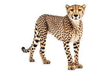 Wall Mural - cheetah on transparent background for wildlife and nature design projects, perfect for digital art a