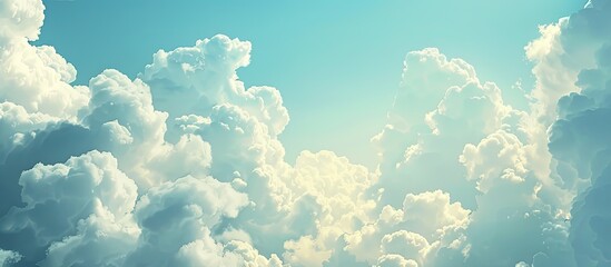Poster - Attractive clouds adorn the sky providing a picturesque backdrop for a copy space image