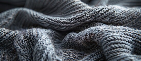 Aufkleber - Close up shot of abstract knitted jersey fabric as a background with ample copy space image