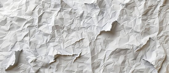 Aufkleber - Old crumpled white paper with realistic tears wrinkles and creases on a transparent background viewed from the top Suitable for digital designs or text with a grungy textured style Ideal for a copy sp